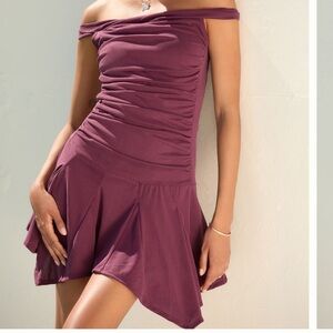 Anthropologie Plum One-Shoulder Dress